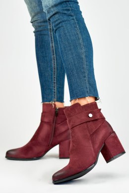 Botki Model Blaise 260041WI-SU Bordo Zamsz - PRIMO - 38