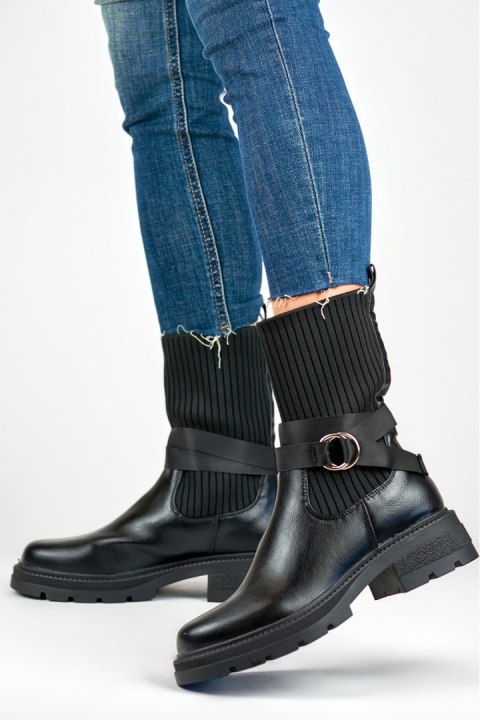 Botki Model YQ41B Black - PRIMO - 38 Botki Model YQ41B Black - PRIMO - 38