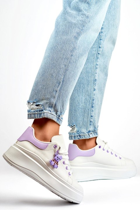 Buty Sportowe Model LL23171PU White/Violet - PRIMO - 38 Buty Sportowe Model LL23171PU White/Violet - PRIMO - 38