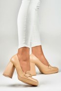 Czółenka Model M046NU Beige - PRIMO - 37 Czółenka Model M046NU Beige - PRIMO - 37