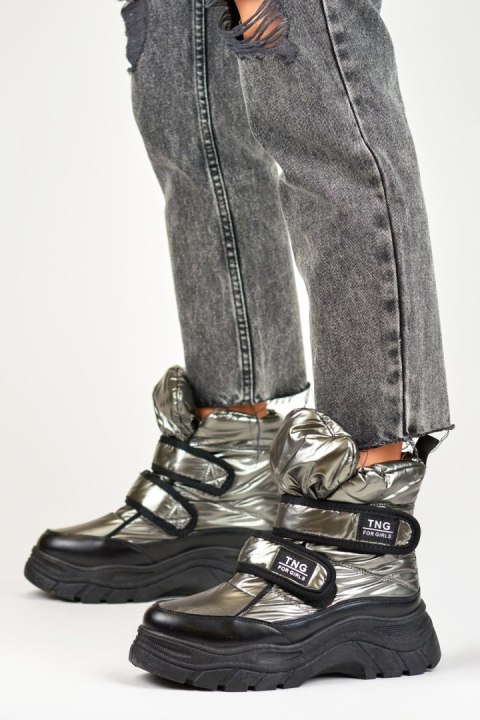 Śniegowce Model 22-PY16062SI Silver/Black - PRIMO - 39