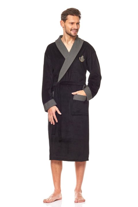 Szlafrok Męski Model Duke 9102 Black - L&L collection - M Szlafrok Męski Model Duke 9102 Black - L&L collection - M
