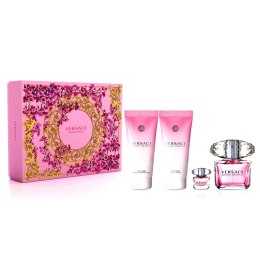 Versace Bright Crystal zestaw woda toaletowa spray 90ml + woda toaletowa 5ml + żel pod prysznic 100ml + balsam do ciała 100ml (P