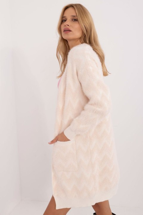 Sweter Kardigan Model AT-SW-2340-A.00 Light Beige - AT - uniwersalny Sweter Kardigan Model AT-SW-2340-A.00 Light Beige - AT - uniwersalny