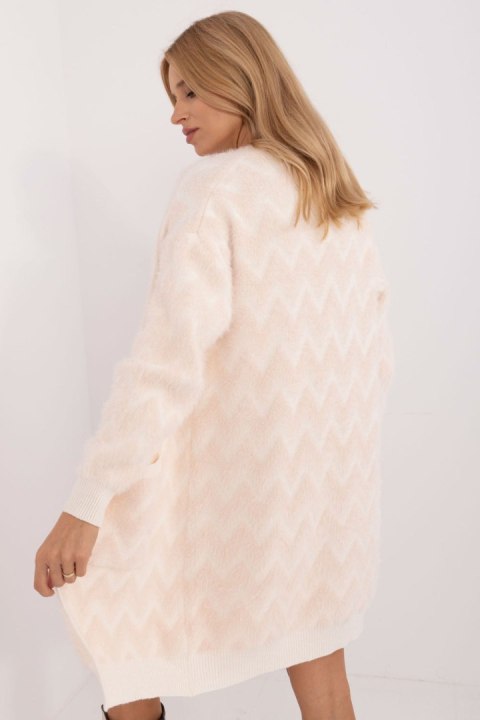 Sweter Kardigan Model AT-SW-2340-A.00 Light Beige - AT - uniwersalny Sweter Kardigan Model AT-SW-2340-A.00 Light Beige - AT - uniwersalny