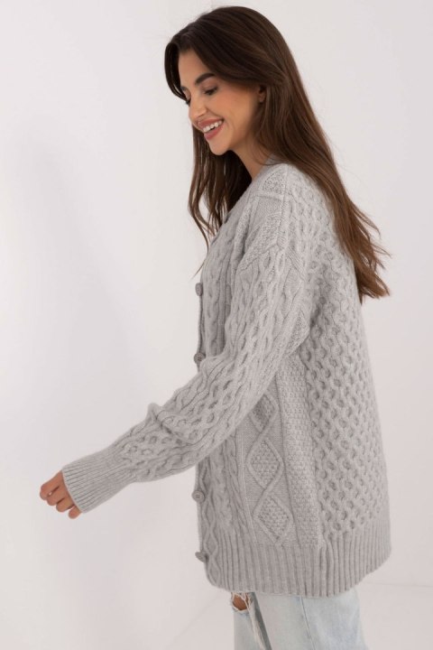 Sweter Damski Model AT-SW-23525.21 Grey - AT - uniwersalny Sweter Damski Model AT-SW-23525.21 Grey - AT - uniwersalny