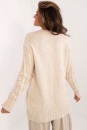 Sweter Damski Model BA-SW-0574.44 Light Beige - Badu - uniwersalny Sweter Damski Model BA-SW-0574.44 Light Beige - Badu - uniwersalny