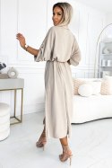 Sukienka Model 531-1 Beige - Numoco - uniwersalny Sukienka Model 531-1 Beige - Numoco - uniwersalny