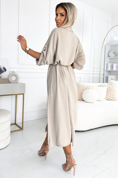 Sukienka Model 531-1 Beige - Numoco - uniwersalny Sukienka Model 531-1 Beige - Numoco - uniwersalny