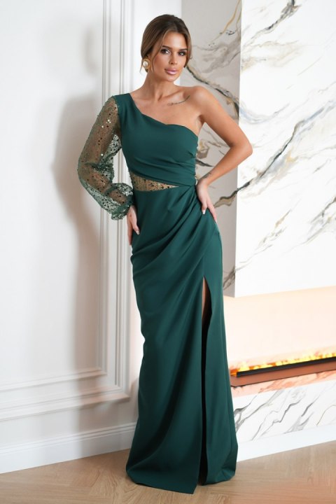 Sukienka Model 296-13 Bottle Green - Bicotone - 42 Sukienka Model 296-13 Bottle Green - Bicotone - 42