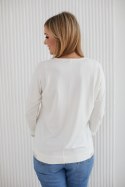 Sweter Damski Model M403/4 Ecru/Grey - La Aurora - 36 Sweter Damski Model M403/4 Ecru/Grey - La Aurora - 36