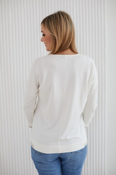Sweter Damski Model M403/4 Ecru/Grey - La Aurora - 36 Sweter Damski Model M403/4 Ecru/Grey - La Aurora - 36