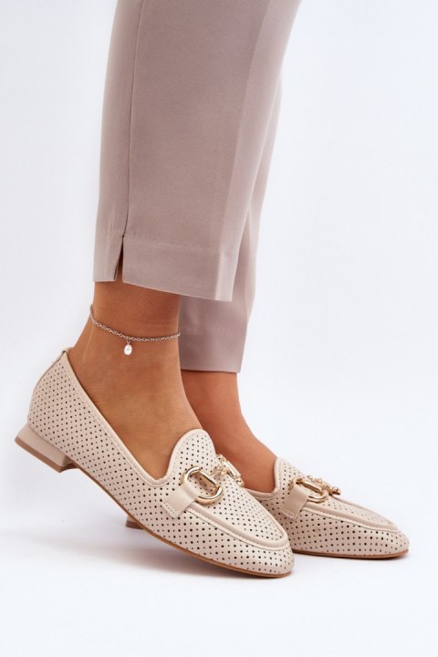Mokasyny Model Iluvana FF-33 Beige - Step in style - 39 Mokasyny Model Iluvana FF-33 Beige - Step in style - 39