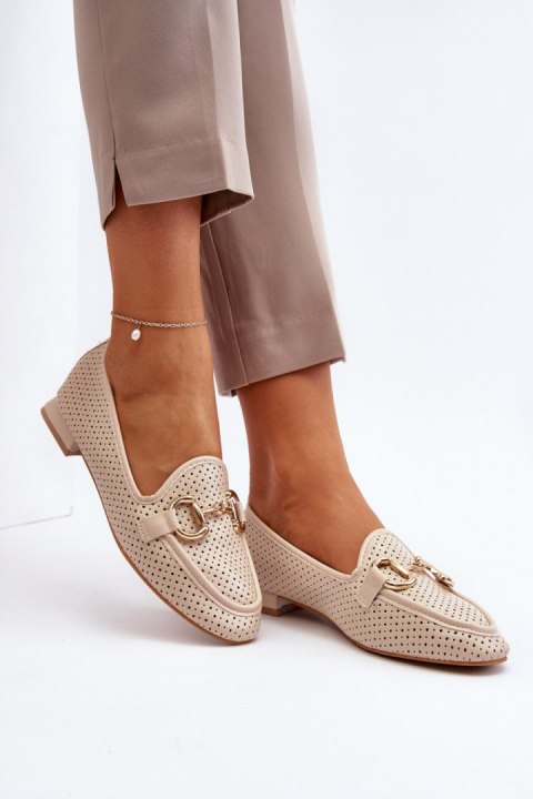Mokasyny Model Iluvana FF-33 Beige - Step in style - 39 Mokasyny Model Iluvana FF-33 Beige - Step in style - 39