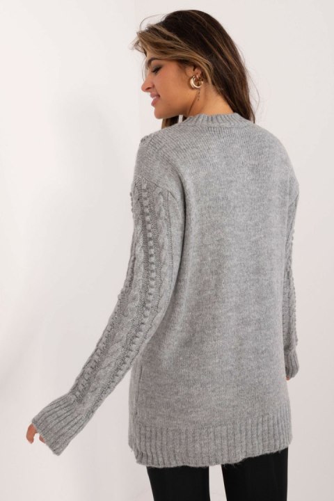 Sweter Damski Model BA-SW-0574.44 Grey - Badu - uniwersalny Sweter Damski Model BA-SW-0574.44 Grey - Badu - uniwersalny