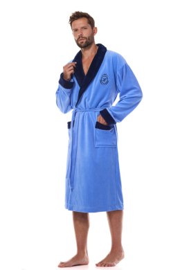 Szlafrok Męski Model Diego Long 2458 Blue - L&L collection - XXL