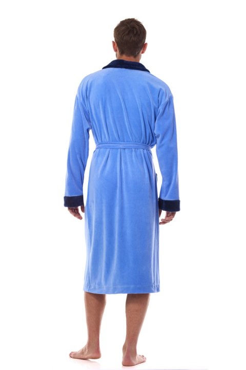 Szlafrok Męski Model Diego Long 2458 Blue - L&L collection - XXL Szlafrok Męski Model Diego Long 2458 Blue - L&L collection - XXL
