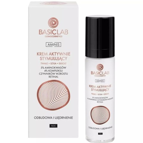BasicLab Aminis krem aktywnie stymulujący na noc Odbudowa i Ujędrnienie 50ml (P1)