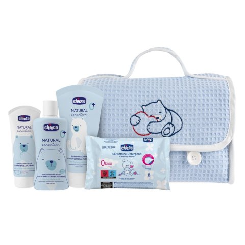 Chicco Natural Sensation Blue zestaw płyn do mycia ciała i włosów 200ml + balsam do ciała 150ml + krem do pieluszki 4w1 100ml + Chicco Natural Sensation Blue zestaw płyn do mycia ciała i włosów 200ml + balsam do ciała 150ml + krem do pieluszki 4w1 100ml +