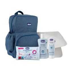 Chicco Natural Sensation Mum and Baby zestaw płyn do mycia ciała i włosów 200ml + krem do pieluszki 4w1 100ml + chusteczki oczys