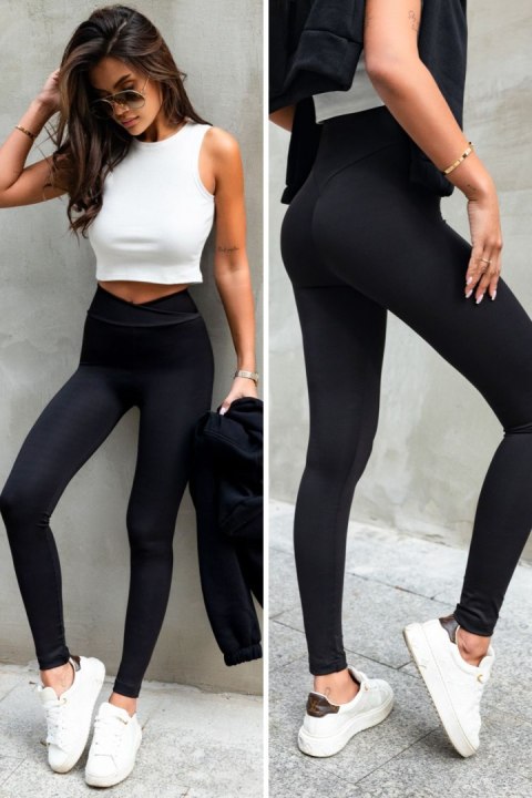 Czarne elastyczne legginsy push-up Wish Czarne elastyczne legginsy push-up Wish