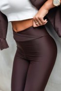 Czekoladowe elastyczne legginsy push-up Wish Czekoladowe elastyczne legginsy push-up Wish