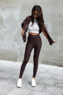 Czekoladowe elastyczne legginsy push-up Wish Czekoladowe elastyczne legginsy push-up Wish