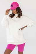 Śmietankowa bluza Simple ze stójką i przeszyciami Śmietankowa bluza Simple ze stójką i przeszyciami
