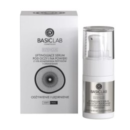 BasicLab Esteticus liftingujące serum pod oczy i na powieki 10% kompleks peptydów i ceramidów Odżywienie i Ujędrnienie 15ml (P1)