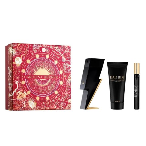 Carolina Herrera Bad Boy zestaw woda toaletowa spray 100ml + żel pod prysznic 100ml + miniatura wody toaletowej spray 10ml (P1)