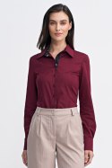 Koszula z wstawkami K82 Bordo - Nife - 38 Koszula z wstawkami K82 Bordo - Nife - 38