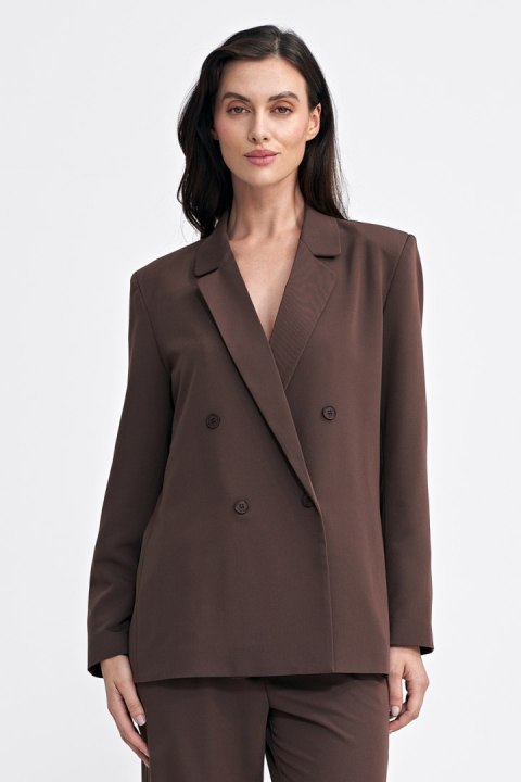Marynarka oversize dwurzędowa Z69 Brown - Nife - 36 Marynarka oversize dwurzędowa Z69 Brown - Nife - 36