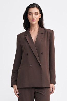 Marynarka oversize dwurzędowa Z69 Brown - Nife - 38