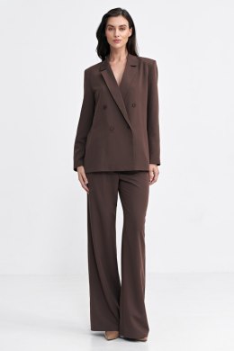 Marynarka oversize dwurzędowa Z69 Brown - Nife - 42