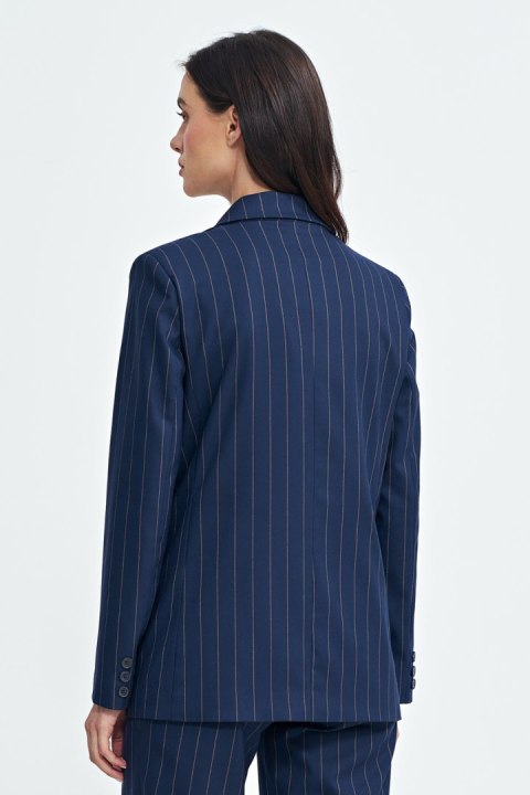 Marynarka oversize dwurzędowa prążek Z71 Navy - Nife - 40 Marynarka oversize dwurzędowa prążek Z71 Navy - Nife - 40