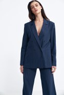 Marynarka oversize dwurzędowa prążek Z71 Navy - Nife - 40 Marynarka oversize dwurzędowa prążek Z71 Navy - Nife - 40