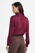 Satynowa koszula body K80 Bordo - Nife - 36 Satynowa koszula body K80 Bordo - Nife - 36