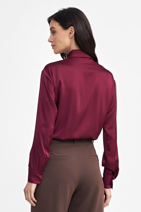 Satynowa koszula body K80 Bordo - Nife - 36 Satynowa koszula body K80 Bordo - Nife - 36