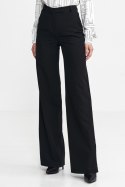 Spodnie bootcut, z krytym guzikiem SD101 Black - Nife - 40 Spodnie bootcut, z krytym guzikiem SD101 Black - Nife - 40