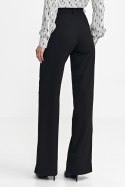 Spodnie bootcut, z krytym guzikiem SD101 Black - Nife - 40 Spodnie bootcut, z krytym guzikiem SD101 Black - Nife - 40