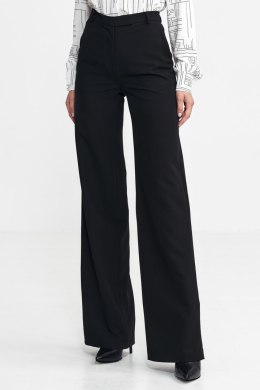 Spodnie bootcut, z krytym guzikiem SD101 Black - Nife - 42