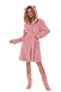 Szlafrok Damski Model Funny Short 2407 Powder Pink - L&L collection - L