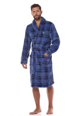 Szlafrok Męski Model Hero Long 2455 Navy - L&L collection - L