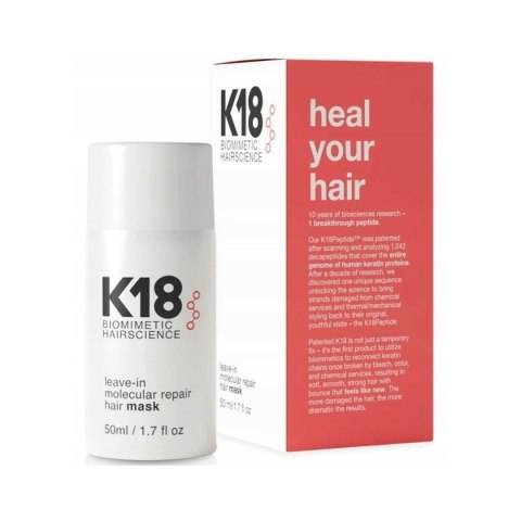 K18 Leave-In Molecular Repair Hair Mask intensywnie regenerująca maska do włosów bez spłukiwania 50ml (P1) K18 Leave-In Molecular Repair Hair Mask intensywnie regenerująca maska do włosów bez spłukiwania 50ml (P1)
