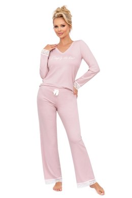 Piżama Damska Model Simply Long Powder Pink - Donna - 40