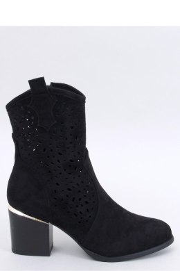 Botki ażurowe zamszowe kowbojki ANTARES BLACK - Inello - 38