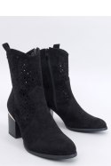 Botki ażurowe zamszowe kowbojki ANTARES BLACK - Inello - 38 Botki ażurowe zamszowe kowbojki ANTARES BLACK - Inello - 38