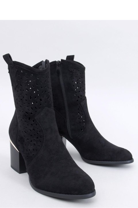 Botki ażurowe zamszowe kowbojki ANTARES BLACK - Inello - 38 Botki ażurowe zamszowe kowbojki ANTARES BLACK - Inello - 38
