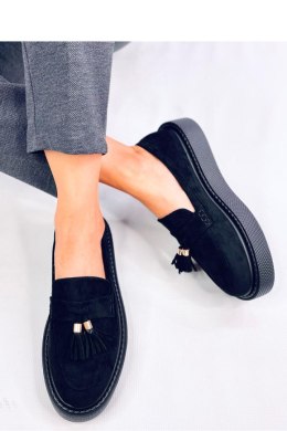 Mokasyny na platformie z frędzelkami TRINITY BLACK - Inello - 39