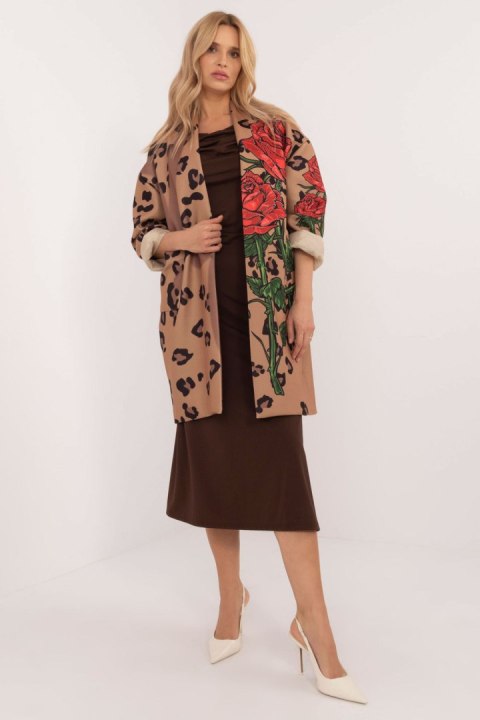 Płaszcz Damski Model DHJ-PL-19821.60P Camel - Italy Moda - uniwersalny